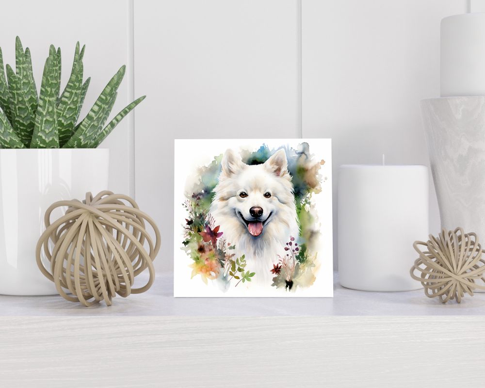 Tegel 15X15 Cm Met American Eskimohond Cadeau Decoratie | Tegeltjes Met Tekst | Tegeltjes Met Spreuken | Collega | Oma | Opa | Pensioen | Mama | Papa | Vriend Tegel 15x15 cm American Eskimohond