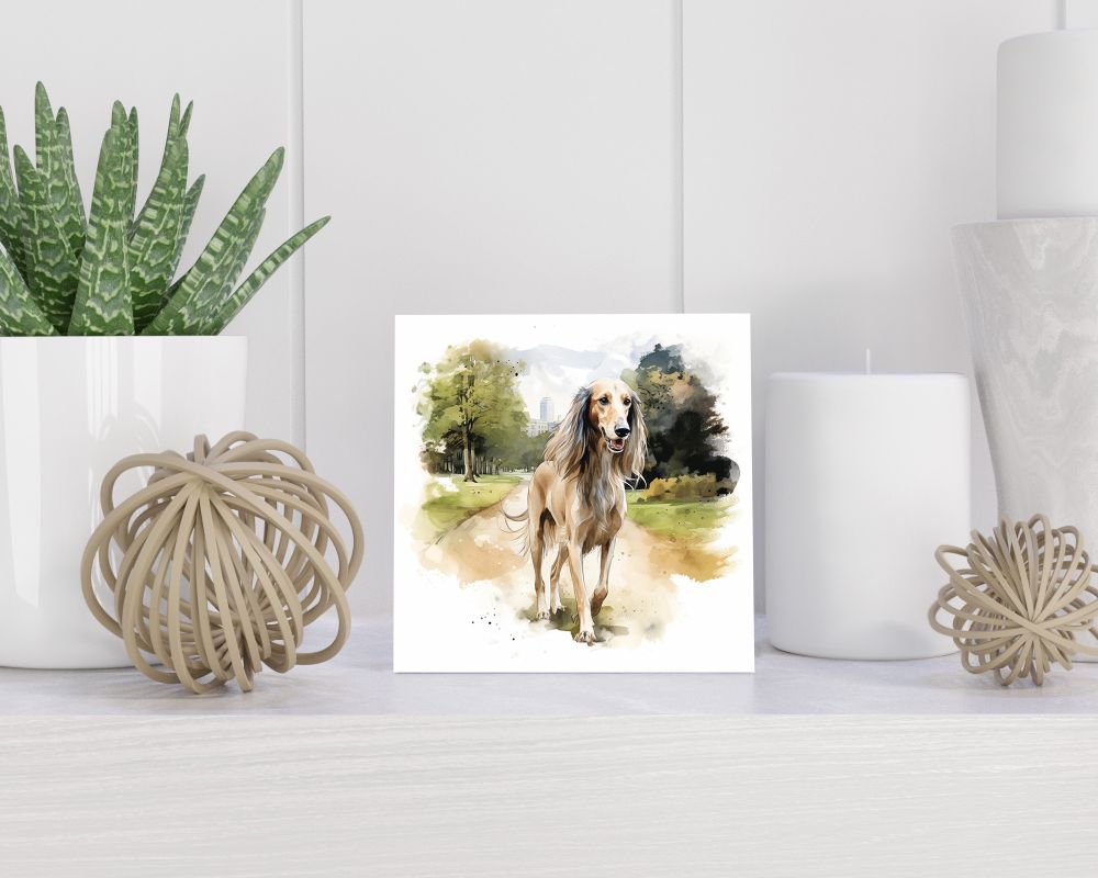 Tegel 15X15 Cm Met Saluki Cadeau Decoratie | Tegeltjes Met Tekst | Tegeltjes Met Spreuken | Collega | Oma | Opa | Pensioen | Mama | Papa | Vriend Tegel 15x15 cm Saluki