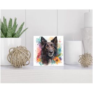 Tegel 15x15 cm Belgische Herder (Groenendaeler)