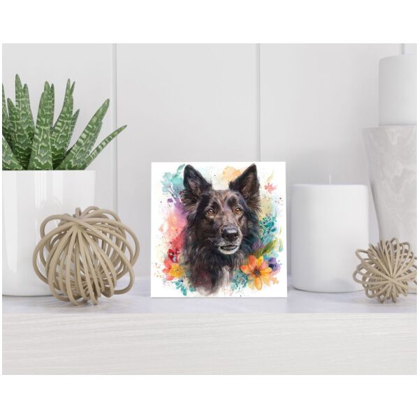 Tegel 15x15 cm Belgische Herder (Groenendaeler)