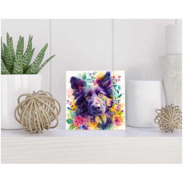 Tegel 15x15 cm Belgische Herder (Groenendaeler)