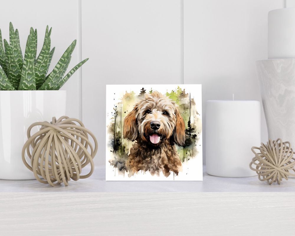 Tegel 15X15 Cm Met Labradoodle Cadeau Decoratie | Tegeltjes Met Tekst | Tegeltjes Met Spreuken | Collega | Oma | Opa | Pensioen | Mama | Papa | Vriend Tegel 15x15 cm Labradoodle