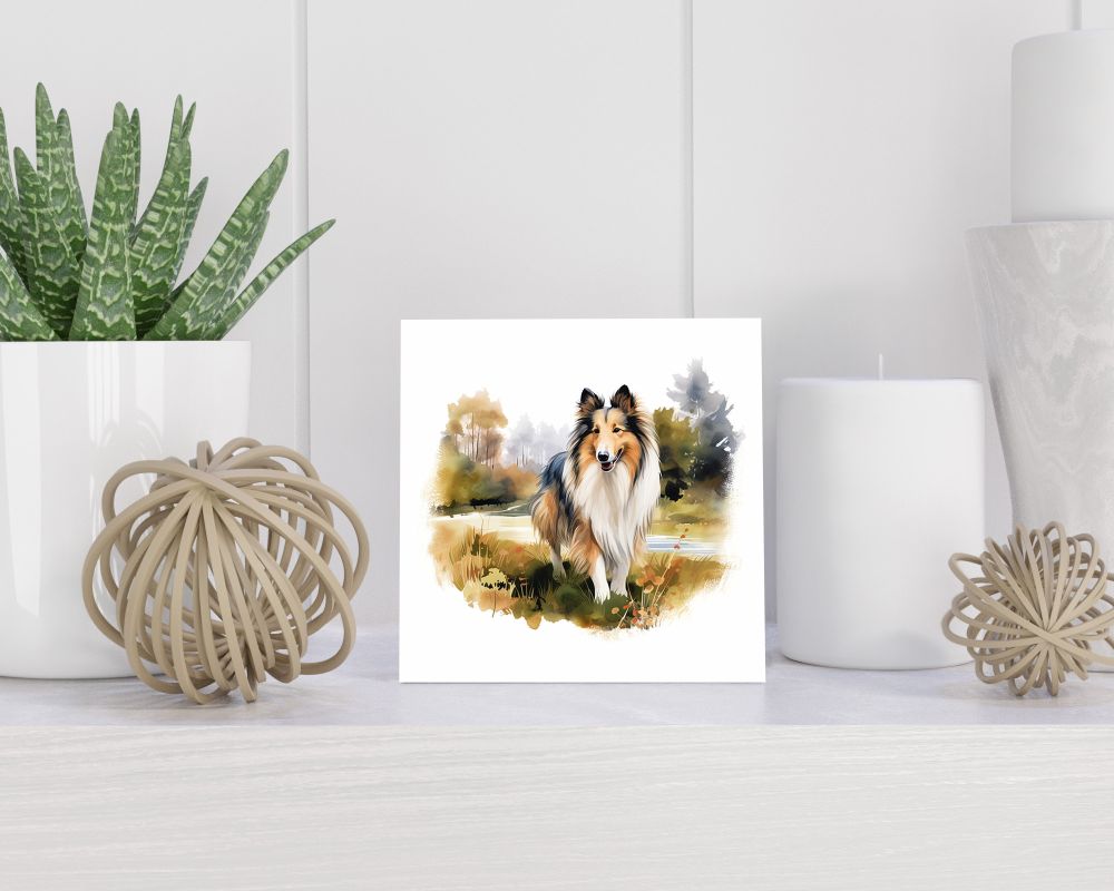 Tegel 15X15 Cm Met Shetland Sheepdog Cadeau Decoratie | Tegeltjes Met Tekst | Tegeltjes Met Spreuken | Collega | Oma | Opa | Pensioen | Mama | Papa | Vriend Tegel 15x15 cm Shetland Sheepdog