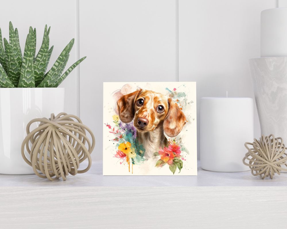 Tegel 15X15 Cm Met Teckel Cadeau Decoratie | Tegeltjes Met Tekst | Tegeltjes Met Spreuken | Collega | Oma | Opa | Pensioen | Mama | Papa | Vriend Tegel 15x15 cm Teckel