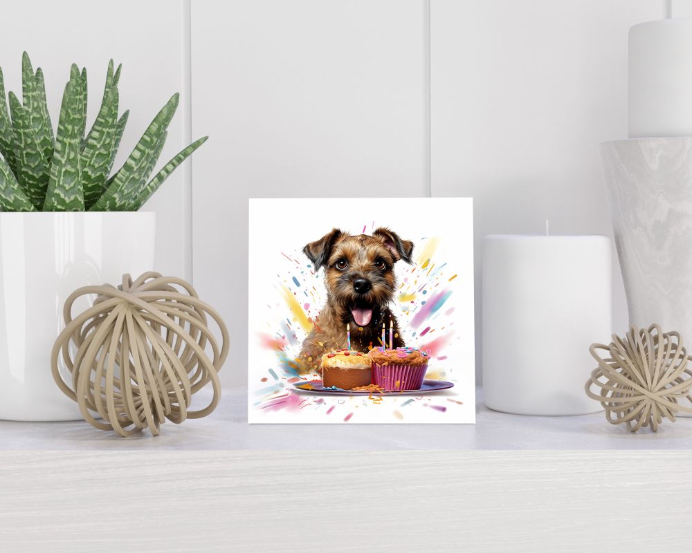 Tegel 15X15 Cm Met Border Terriër Cadeau Decoratie | Tegeltjes Met Tekst | Tegeltjes Met Spreuken | Collega | Oma | Opa | Pensioen | Mama | Papa | Vriend Tegel 15x15 cm Border Terriër