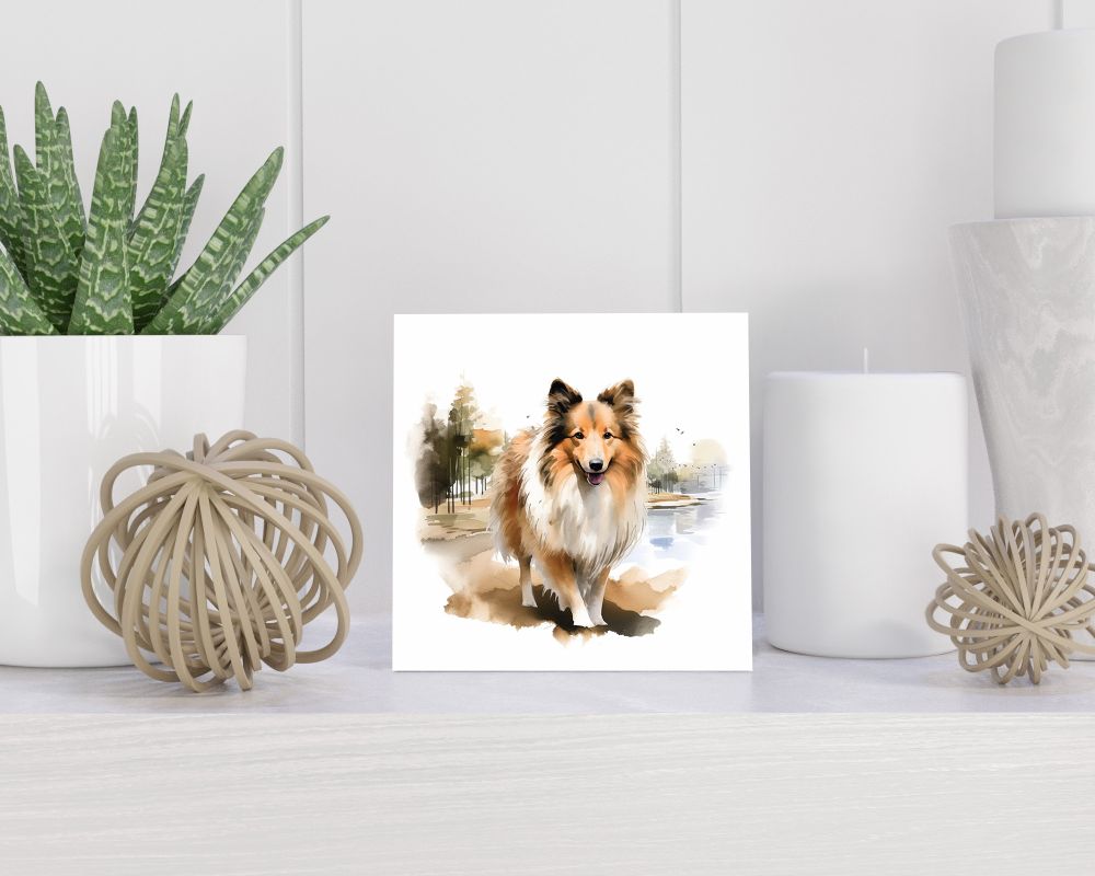 Tegel 15X15 Cm Met Shetland Sheepdog Cadeau Decoratie | Tegeltjes Met Tekst | Tegeltjes Met Spreuken | Collega | Oma | Opa | Pensioen | Mama | Papa | Vriend Tegel 15x15 cm Shetland Sheepdog