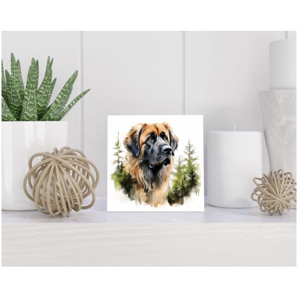 Tegel 15X15 Cm Met Leonberger Cadeau Decoratie | Tegeltjes Met Tekst | Tegeltjes Met Spreuken | Collega | Oma | Opa | Pensioen | Mama | Papa | Vriend Tegel 15x15 cm Leonberger
