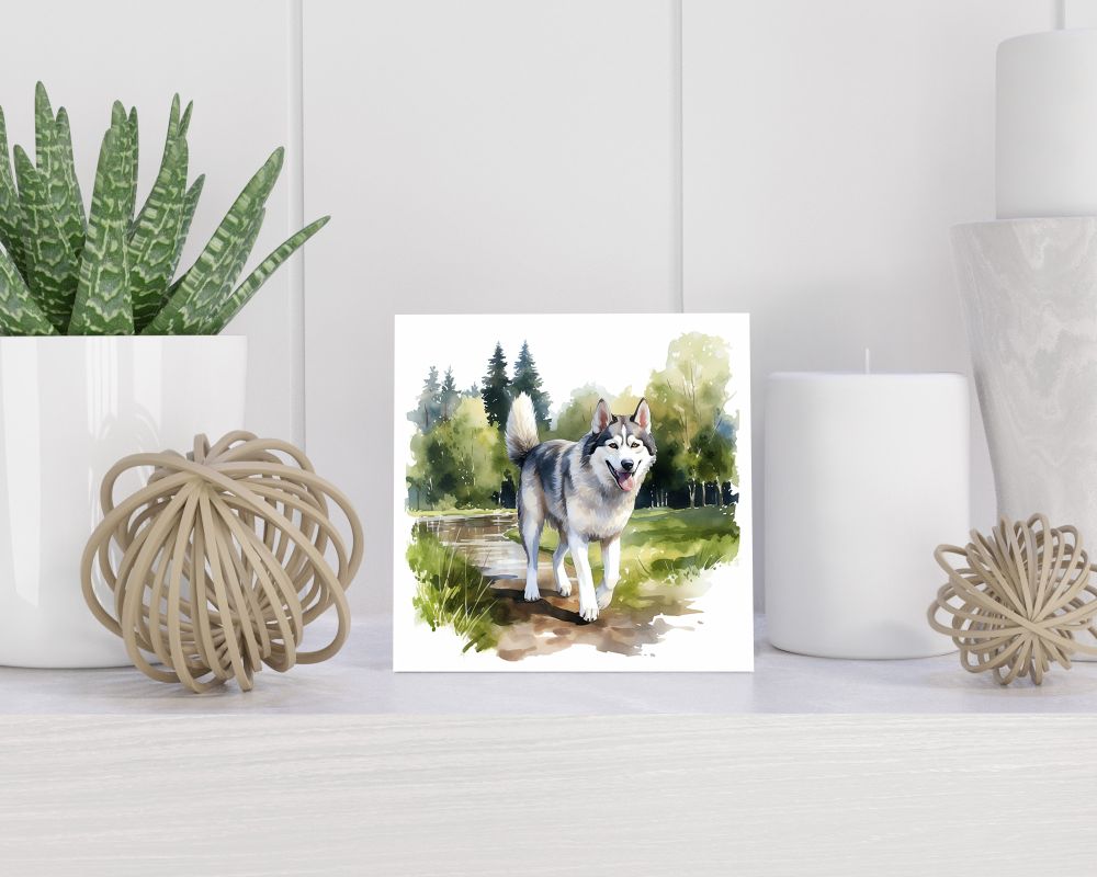 Tegel 15X15 Cm Met Siberian Husky Cadeau Decoratie | Tegeltjes Met Tekst | Tegeltjes Met Spreuken | Collega | Oma | Opa | Pensioen | Mama | Papa | Vriend Tegel 15x15 cm Siberian Husky