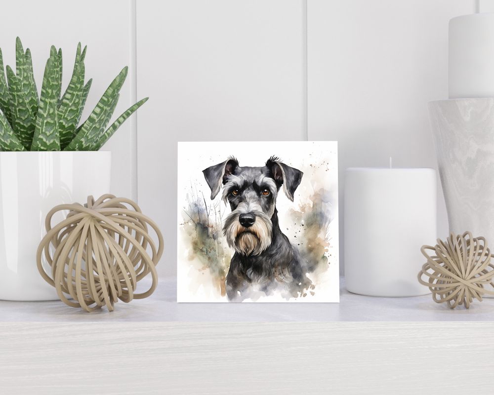 Tegel 15X15 Cm Met Dwergschnauzer Cadeau Decoratie | Tegeltjes Met Tekst | Tegeltjes Met Spreuken | Collega | Oma | Opa | Pensioen | Mama | Papa | Vriend Tegel 15x15 cm Dwergschnauzer