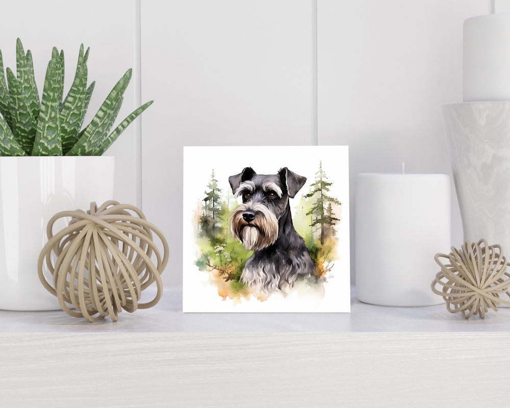 Tegel 15X15 Cm Met Dwergschnauzer Cadeau Decoratie | Tegeltjes Met Tekst | Tegeltjes Met Spreuken | Collega | Oma | Opa | Pensioen | Mama | Papa | Vriend Tegel 15x15 cm Dwergschnauzer