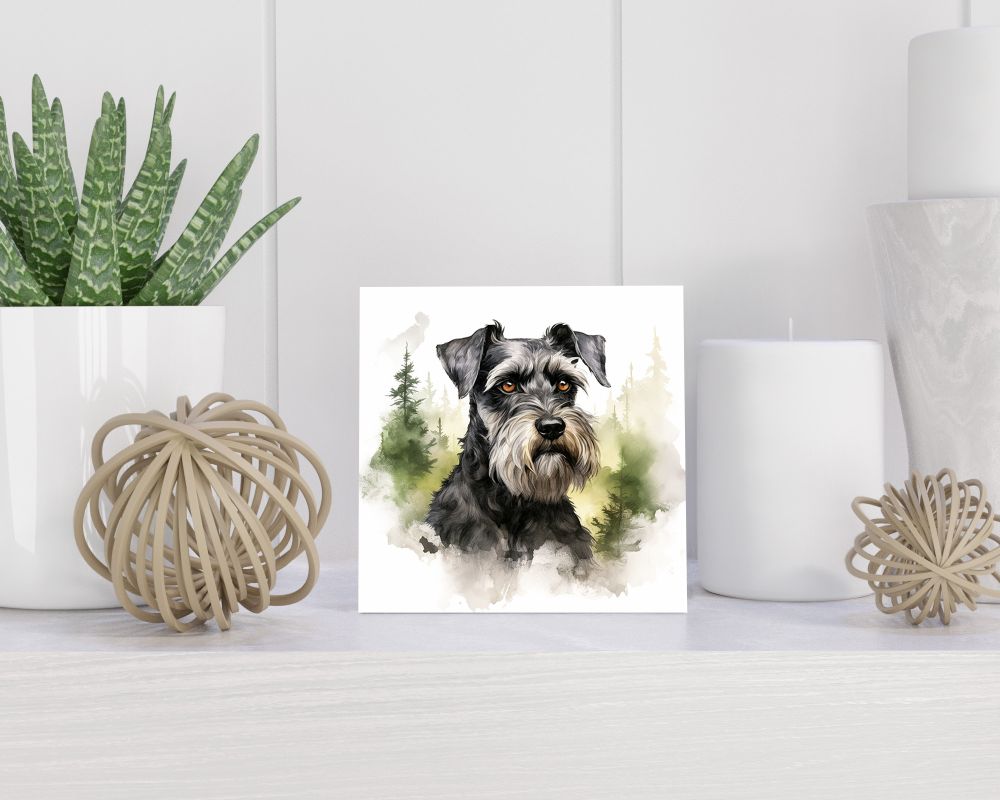 Tegel 15X15 Cm Met Dwergschnauzer Cadeau Decoratie | Tegeltjes Met Tekst | Tegeltjes Met Spreuken | Collega | Oma | Opa | Pensioen | Mama | Papa | Vriend Tegel 15x15 cm Dwergschnauzer