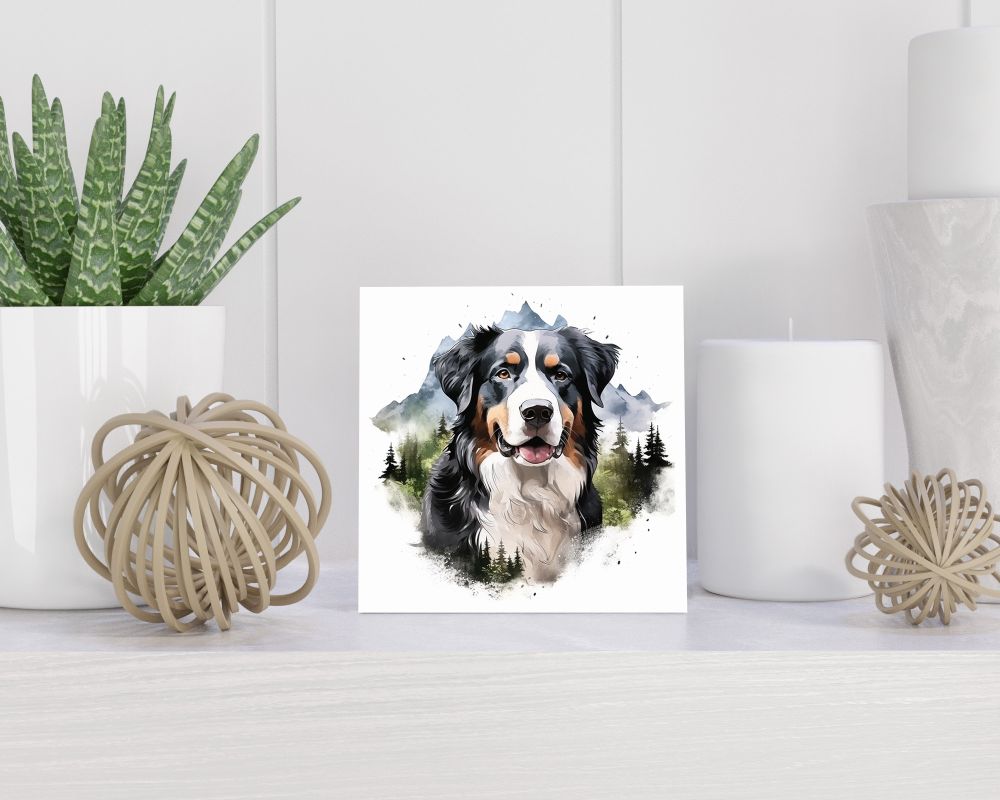 Tegel 15X15 Cm Met Mountain Dog Dog Portret With A Background Of Fo Bcdfaa--F-Ea-Ffe Cadeau Decoratie | Tegeltjes Met Tekst | Tegeltjes Met Spreuken | Collega | Oma | Opa | Pensioen | Mama | Papa | Vriend Tegel 15x15 cm Mountain Dog dog portret with a background of fo bcdfaa--f-ea-ffe