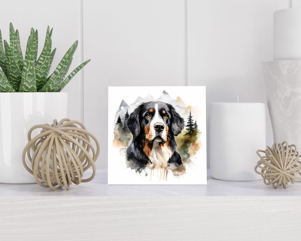 Tegel 15X15 Cm Met Mountain Dog Dog Portret With A Background Of Fo Caef-D--B-Cfb Cadeau Decoratie | Tegeltjes Met Tekst | Tegeltjes Met Spreuken | Collega | Oma | Opa | Pensioen | Mama | Papa | Vriend Tegel 15x15 cm Mountain Dog dog portret with a background of fo caef-d--b-cfb