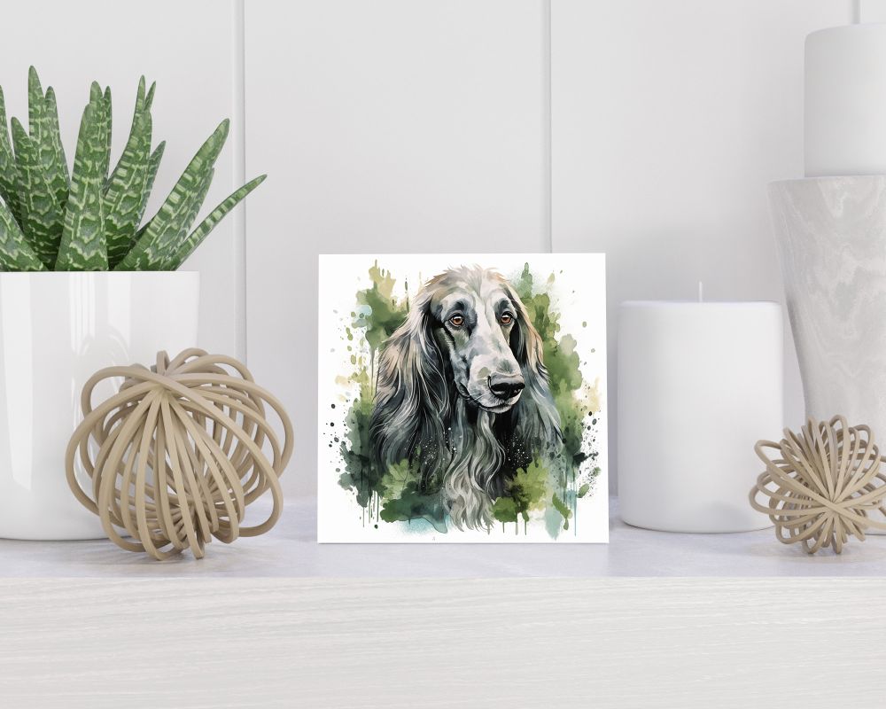 Tegel 15X15 Cm Met Afghaanse Windhond Cadeau Decoratie | Tegeltjes Met Tekst | Tegeltjes Met Spreuken | Collega | Oma | Opa | Pensioen | Mama | Papa | Vriend Tegel 15x15 cm Afghaanse Windhond