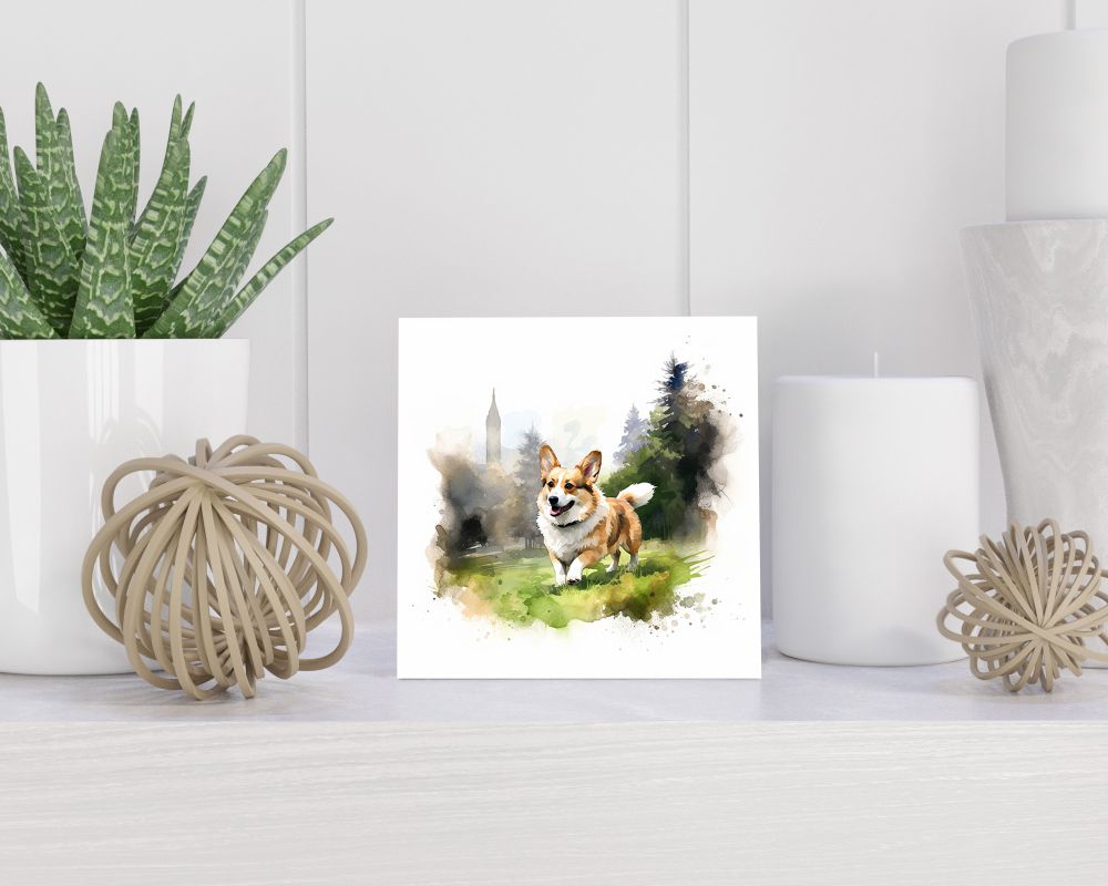 Tegel 15X15 Cm Met Welsh Corgi Pembroke Cadeau Decoratie | Tegeltjes Met Tekst | Tegeltjes Met Spreuken | Collega | Oma | Opa | Pensioen | Mama | Papa | Vriend Tegel 15x15 cm Welsh Corgi Pembroke