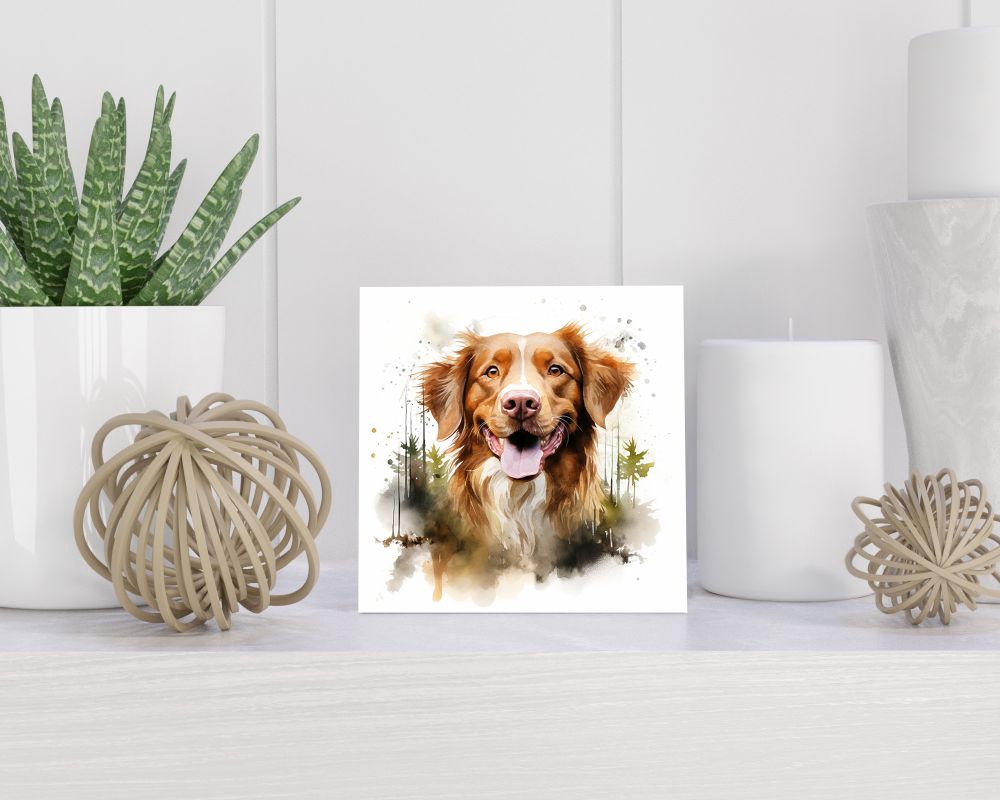 Tegel 15X15 Cm Met Nova Scotia Duck Tolling Retriever Cadeau Decoratie | Tegeltjes Met Tekst | Tegeltjes Met Spreuken | Collega | Oma | Opa | Pensioen | Mama | Papa | Vriend Tegel 15x15 cm Nova Scotia Duck Tolling Retriever