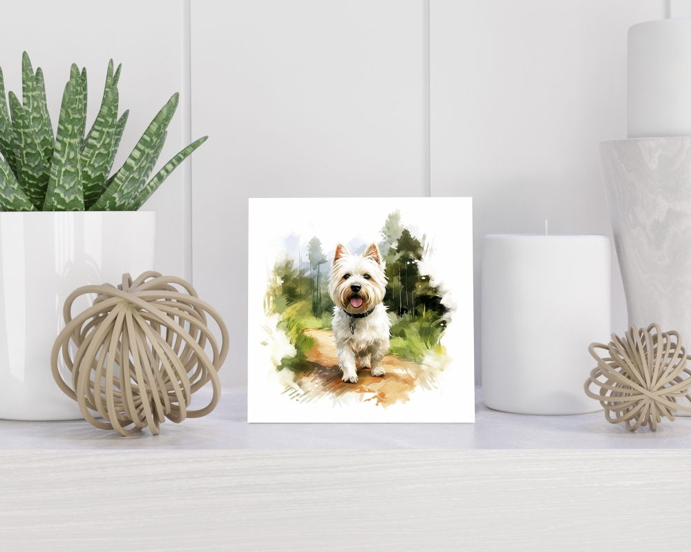 Tegel 15X15 Cm Met West Highland White Terrier Cadeau Decoratie | Tegeltjes Met Tekst | Tegeltjes Met Spreuken | Collega | Oma | Opa | Pensioen | Mama | Papa | Vriend Tegel 15x15 cm West Highland White Terrier