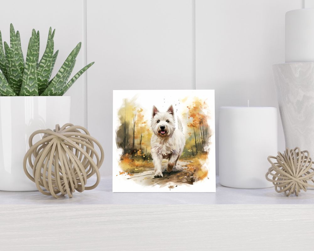 Tegel 15X15 Cm Met West Highland White Terrier Cadeau Decoratie | Tegeltjes Met Tekst | Tegeltjes Met Spreuken | Collega | Oma | Opa | Pensioen | Mama | Papa | Vriend Tegel 15x15 cm West Highland White Terrier