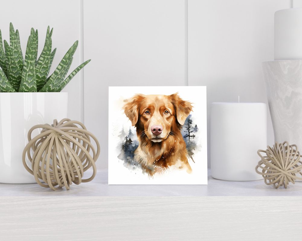 Tegel 15X15 Cm Met Nova Scotia Duck Tolling Retriever Cadeau Decoratie | Tegeltjes Met Tekst | Tegeltjes Met Spreuken | Collega | Oma | Opa | Pensioen | Mama | Papa | Vriend Tegel 15x15 cm Nova Scotia Duck Tolling Retriever