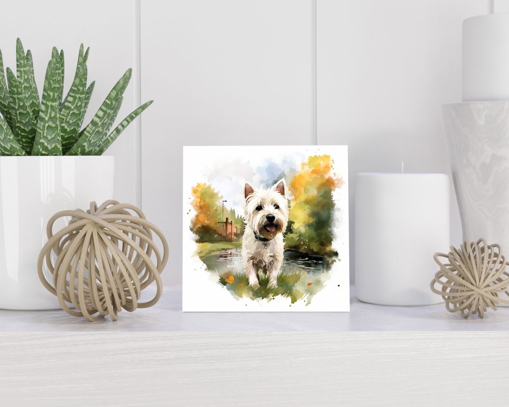 Tegel 15X15 Cm Met West Highland White Terrier Cadeau Decoratie | Tegeltjes Met Tekst | Tegeltjes Met Spreuken | Collega | Oma | Opa | Pensioen | Mama | Papa | Vriend Tegel 15x15 cm West Highland White Terrier