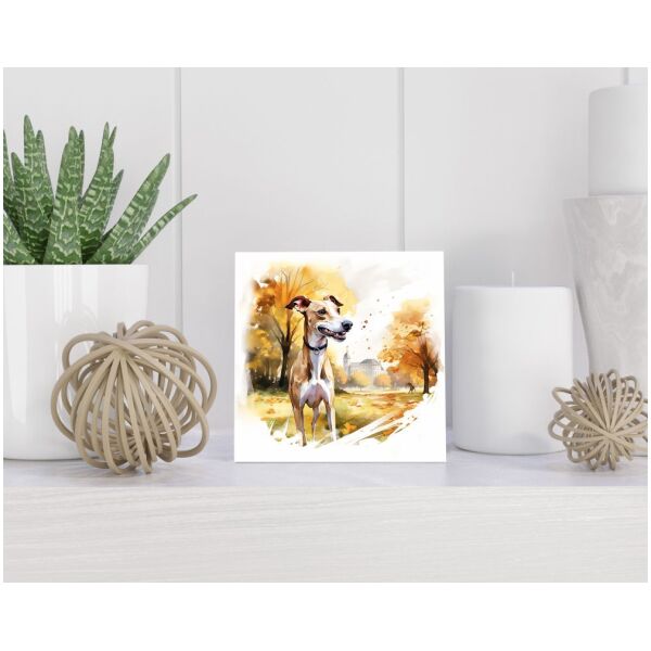 Tegel 15X15 Cm Met Whippet Cadeau Decoratie | Tegeltjes Met Tekst | Tegeltjes Met Spreuken | Collega | Oma | Opa | Pensioen | Mama | Papa | Vriend Tegel 15x15 cm Whippet