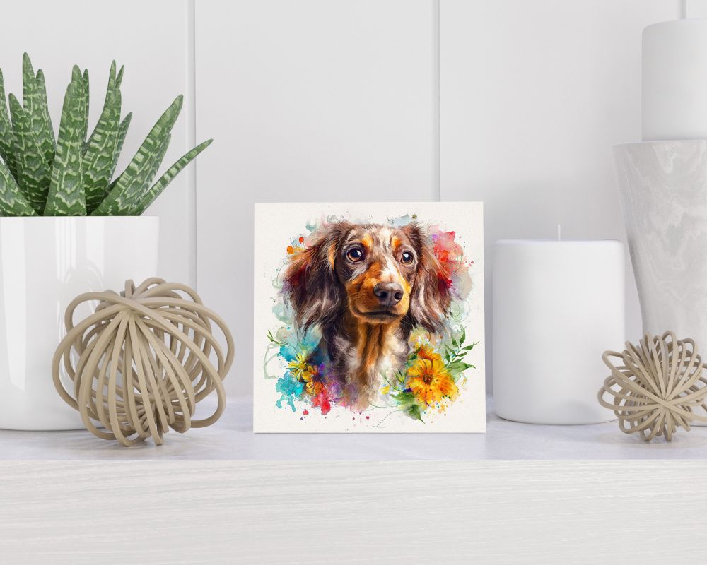 Tegel 15X15 Cm Met Teckel Cadeau Decoratie | Tegeltjes Met Tekst | Tegeltjes Met Spreuken | Collega | Oma | Opa | Pensioen | Mama | Papa | Vriend Tegel 15x15 cm Teckel
