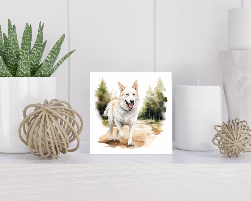 Tegel 15X15 Cm Met White Swiss Shepherd Cadeau Decoratie | Tegeltjes Met Tekst | Tegeltjes Met Spreuken | Collega | Oma | Opa | Pensioen | Mama | Papa | Vriend Tegel 15x15 cm White Swiss Shepherd