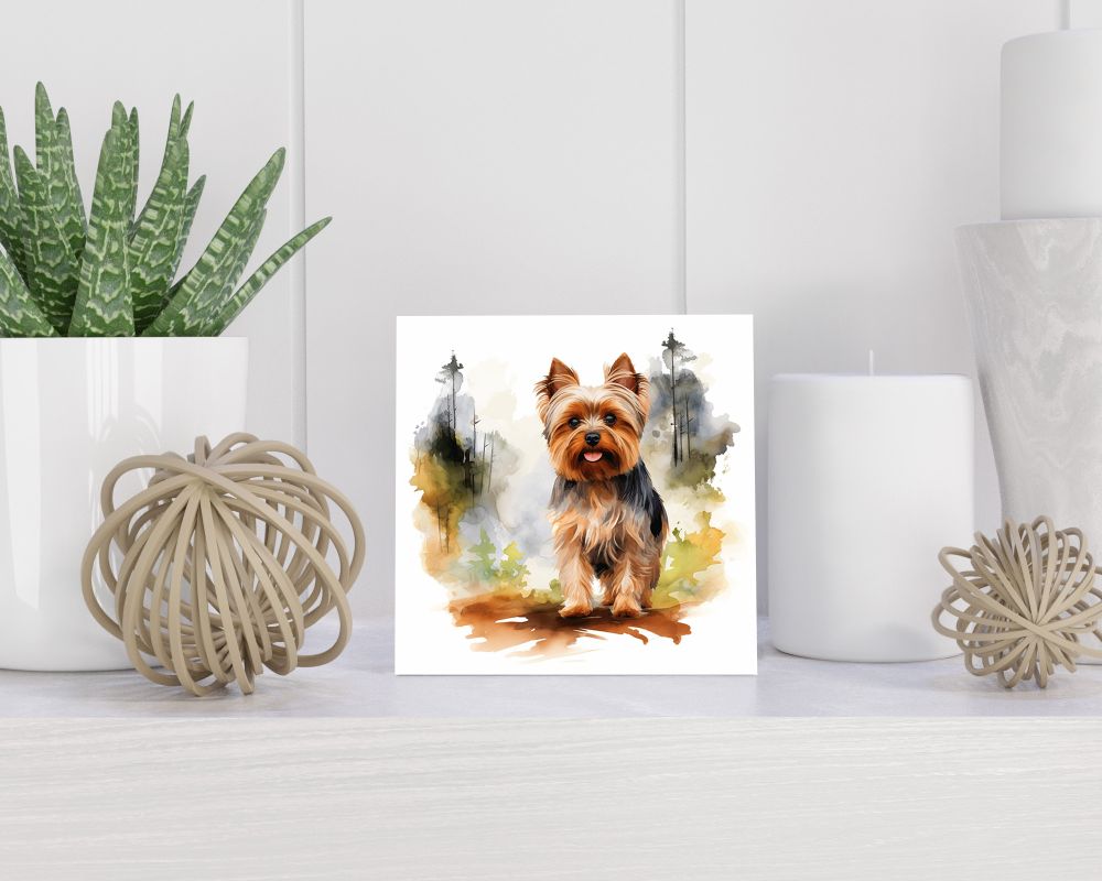 Tegel 15X15 Cm Met Yorkshire Terrier Cadeau Decoratie | Tegeltjes Met Tekst | Tegeltjes Met Spreuken | Collega | Oma | Opa | Pensioen | Mama | Papa | Vriend Tegel 15x15 cm Yorkshire Terrier