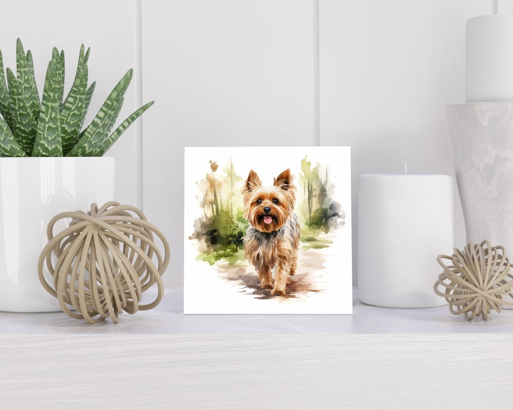 Tegel 15X15 Cm Met Yorkshire Terrier Cadeau Decoratie | Tegeltjes Met Tekst | Tegeltjes Met Spreuken | Collega | Oma | Opa | Pensioen | Mama | Papa | Vriend Tegel 15x15 cm Yorkshire Terrier