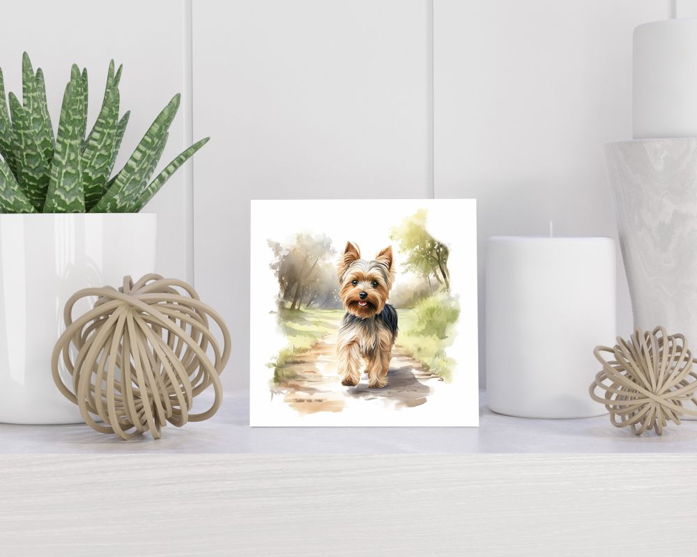 Tegel 15X15 Cm Met Yorkshire Terrier Cadeau Decoratie | Tegeltjes Met Tekst | Tegeltjes Met Spreuken | Collega | Oma | Opa | Pensioen | Mama | Papa | Vriend Tegel 15x15 cm Yorkshire Terrier