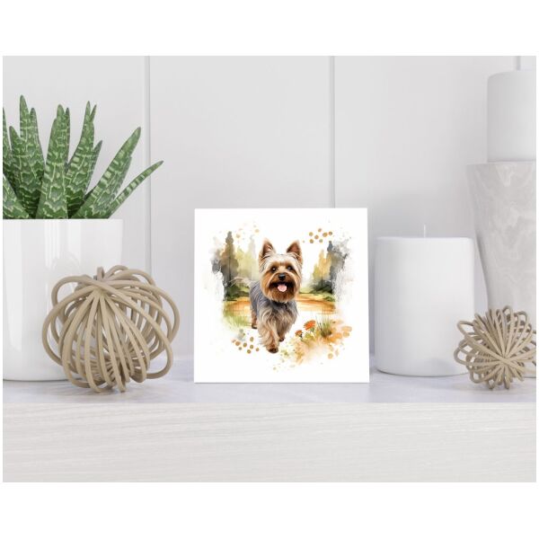 Tegel 15X15 Cm Met Yorkshire Terrier Cadeau Decoratie | Tegeltjes Met Tekst | Tegeltjes Met Spreuken | Collega | Oma | Opa | Pensioen | Mama | Papa | Vriend Tegel 15x15 cm Yorkshire Terrier