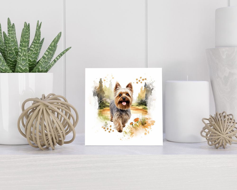 Tegel 15X15 Cm Met Yorkshire Terrier Cadeau Decoratie | Tegeltjes Met Tekst | Tegeltjes Met Spreuken | Collega | Oma | Opa | Pensioen | Mama | Papa | Vriend Tegel 15x15 cm Yorkshire Terrier