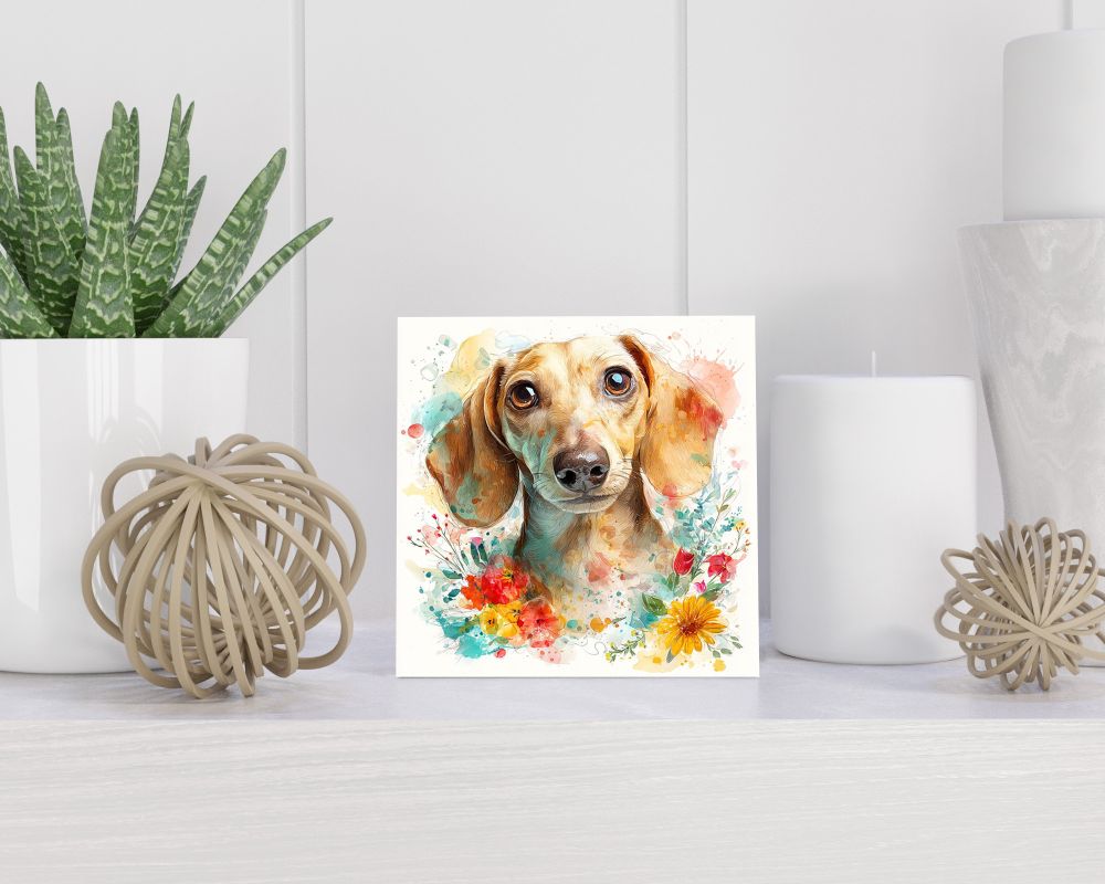 Tegel 15X15 Cm Met Teckel Cadeau Decoratie | Tegeltjes Met Tekst | Tegeltjes Met Spreuken | Collega | Oma | Opa | Pensioen | Mama | Papa | Vriend Tegel 15x15 cm Teckel