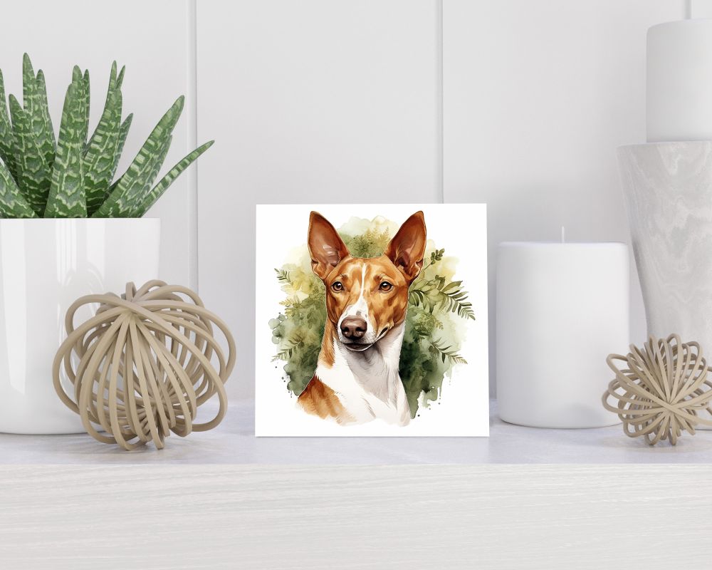 Tegel 15X15 Cm Met Podenco Ibicenco Cadeau Decoratie | Tegeltjes Met Tekst | Tegeltjes Met Spreuken | Collega | Oma | Opa | Pensioen | Mama | Papa | Vriend Tegel 15x15 cm Podenco Ibicenco