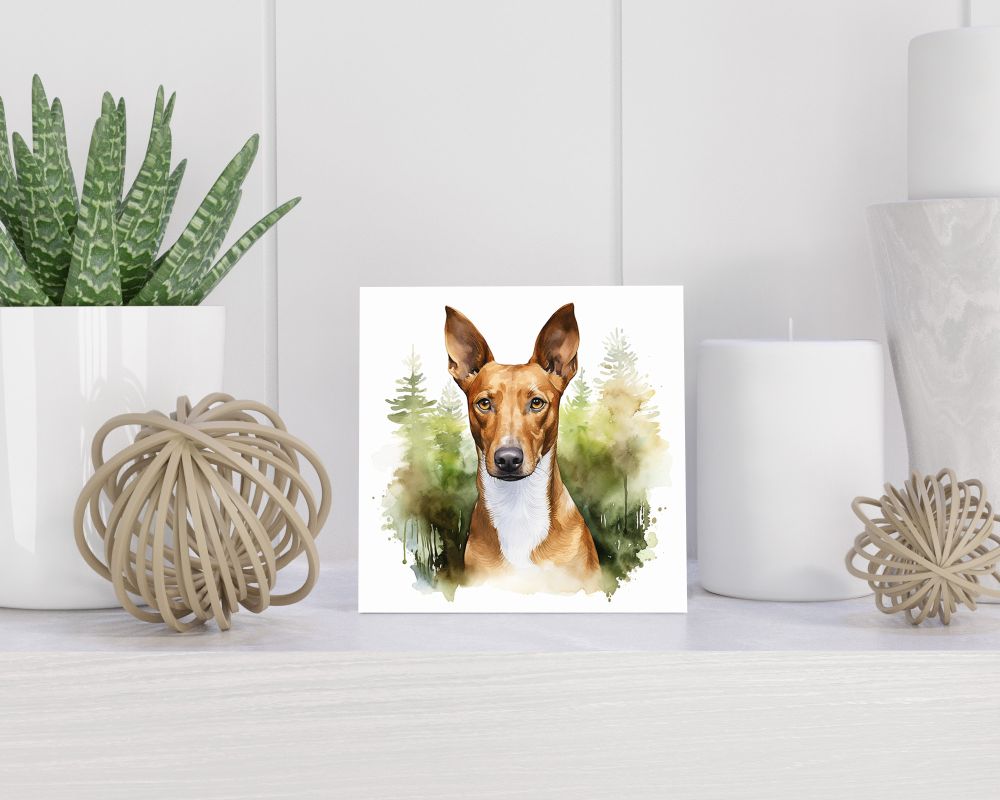 Tegel 15X15 Cm Met Podenco Ibicenco Cadeau Decoratie | Tegeltjes Met Tekst | Tegeltjes Met Spreuken | Collega | Oma | Opa | Pensioen | Mama | Papa | Vriend Tegel 15x15 cm Podenco Ibicenco