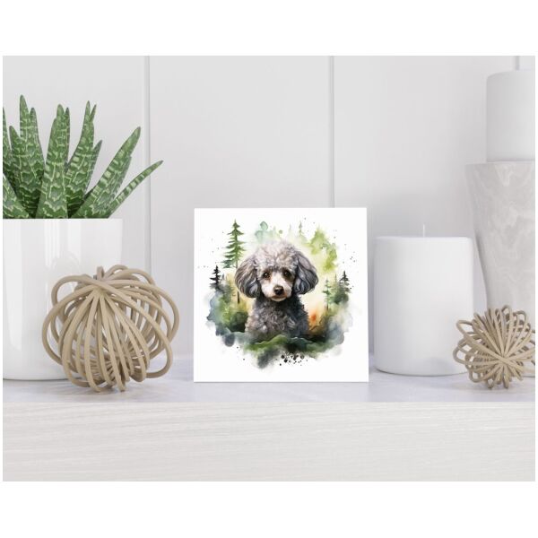 Tegel 15X15 Cm Met Dwergpoedel Cadeau Decoratie | Tegeltjes Met Tekst | Tegeltjes Met Spreuken | Collega | Oma | Opa | Pensioen | Mama | Papa | Vriend Tegel 15x15 cm Dwergpoedel