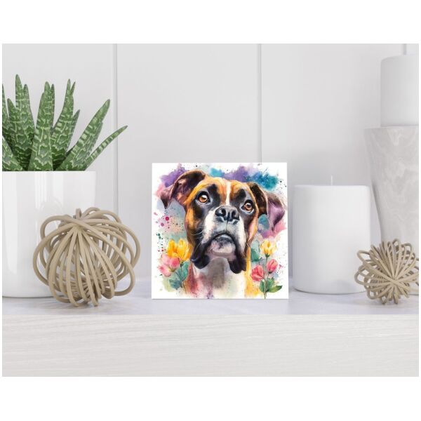 Tegel 15X15 Cm Met Boxer Cadeau Decoratie | Tegeltjes Met Tekst | Tegeltjes Met Spreuken | Collega | Oma | Opa | Pensioen | Mama | Papa | Vriend Tegel 15x15 cm Boxer