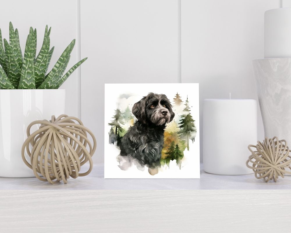 Tegel 15X15 Cm Met Portugese Waterhond Cadeau Decoratie | Tegeltjes Met Tekst | Tegeltjes Met Spreuken | Collega | Oma | Opa | Pensioen | Mama | Papa | Vriend Tegel 15x15 cm Portugese Waterhond