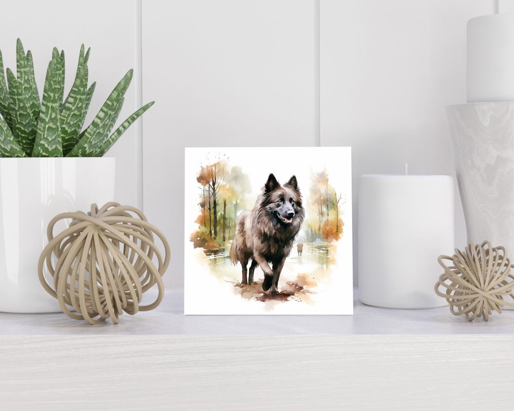 Tegel 15X15 Cm Met Belgische Herder (Groenendaeler) Cadeau Decoratie | Tegeltjes Met Tekst | Tegeltjes Met Spreuken | Collega | Oma | Opa | Pensioen | Mama | Papa | Vriend Tegel 15x15 cm Belgische Herder (Groenendaeler)