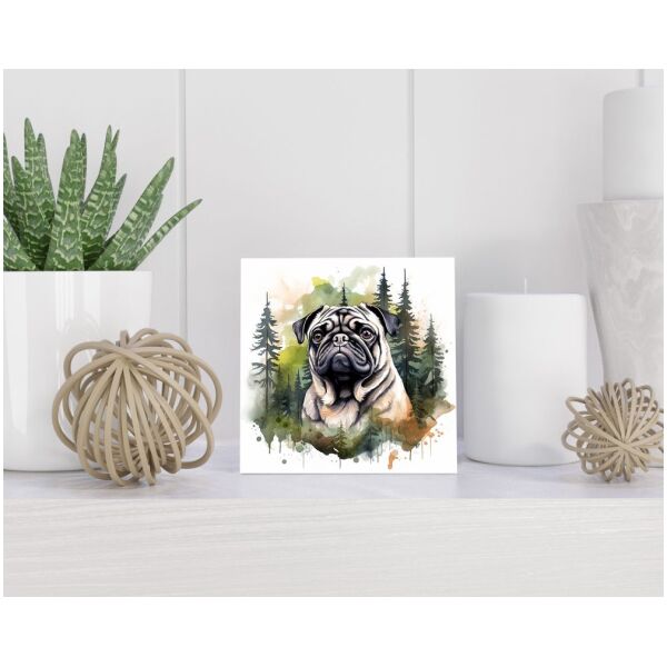 Tegel 15x15 cm Mopshond