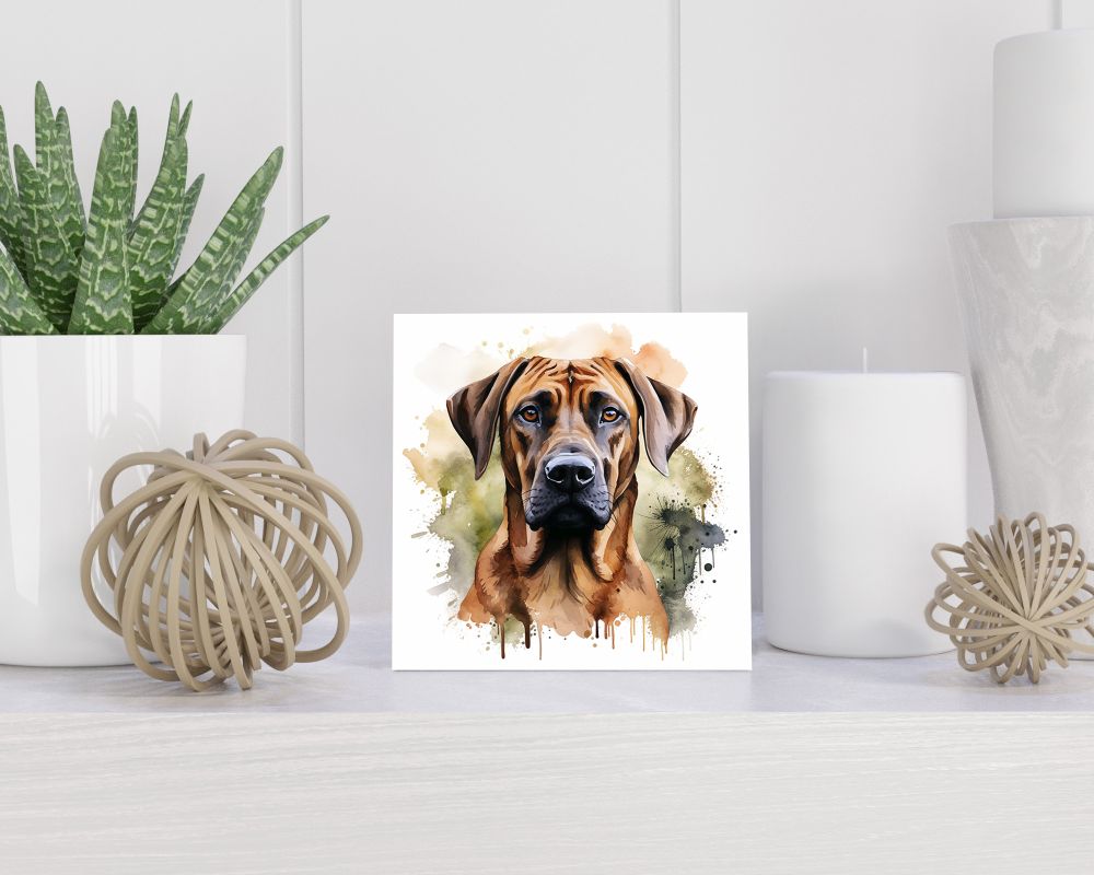 Tegel 15X15 Cm Met Rhodesian Ridgeback Cadeau Decoratie | Tegeltjes Met Tekst | Tegeltjes Met Spreuken | Collega | Oma | Opa | Pensioen | Mama | Papa | Vriend Tegel 15x15 cm Rhodesian Ridgeback
