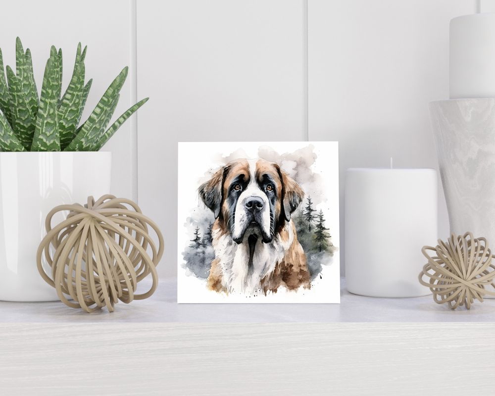 Tegel 15X15 Cm Met Sint-Bernard Cadeau Decoratie | Tegeltjes Met Tekst | Tegeltjes Met Spreuken | Collega | Oma | Opa | Pensioen | Mama | Papa | Vriend Tegel 15x15 cm Sint-Bernard