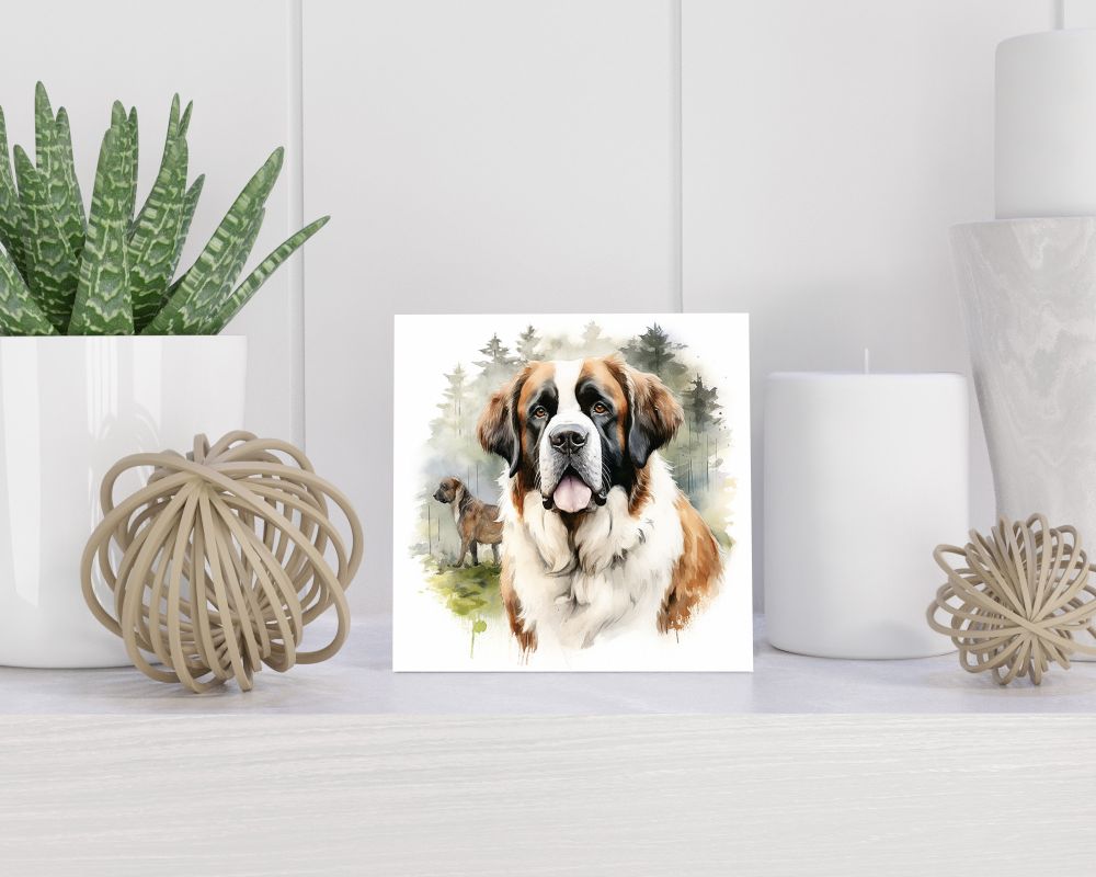Tegel 15X15 Cm Met Sint-Bernard Cadeau Decoratie | Tegeltjes Met Tekst | Tegeltjes Met Spreuken | Collega | Oma | Opa | Pensioen | Mama | Papa | Vriend Tegel 15x15 cm Sint-Bernard