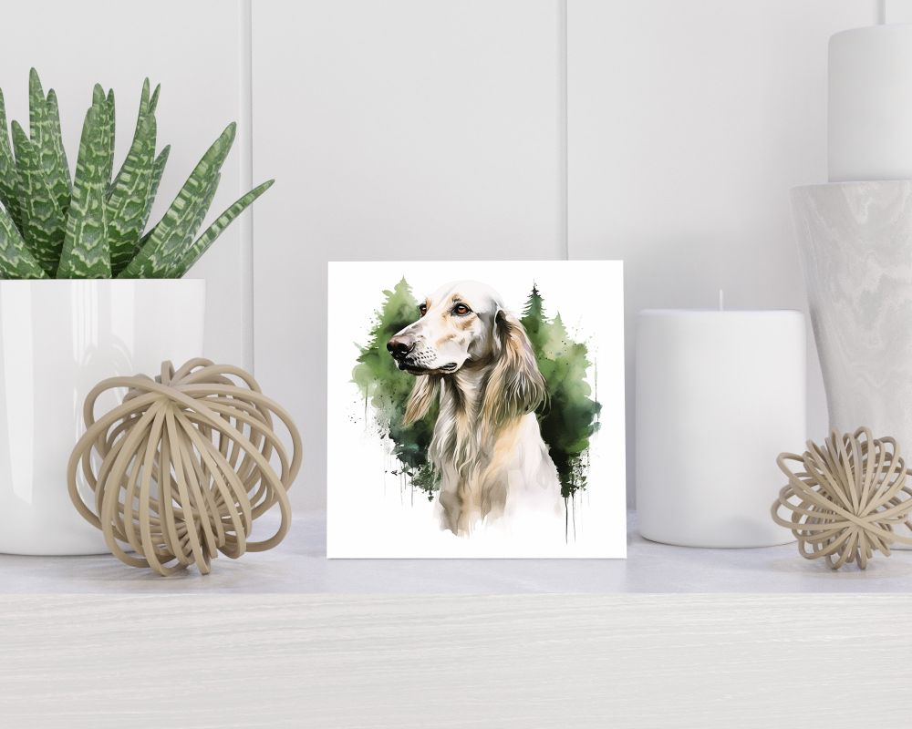 Tegel 15X15 Cm Met Saluki Cadeau Decoratie | Tegeltjes Met Tekst | Tegeltjes Met Spreuken | Collega | Oma | Opa | Pensioen | Mama | Papa | Vriend Tegel 15x15 cm Saluki