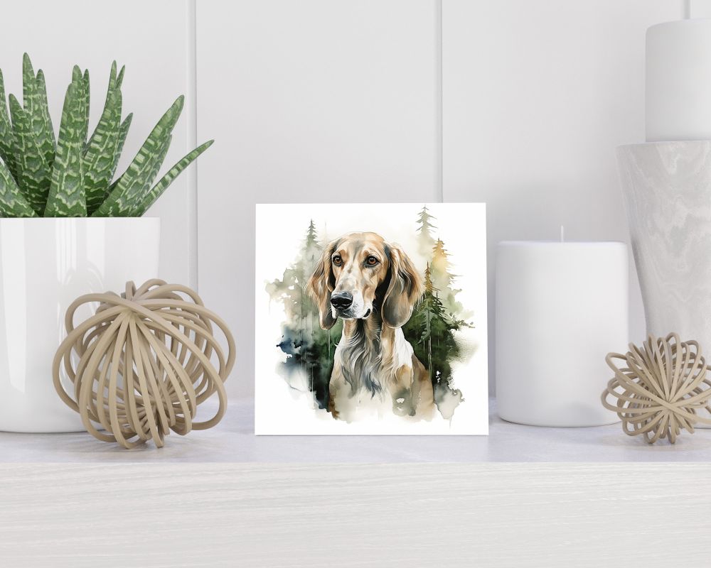Tegel 15X15 Cm Met Saluki Cadeau Decoratie | Tegeltjes Met Tekst | Tegeltjes Met Spreuken | Collega | Oma | Opa | Pensioen | Mama | Papa | Vriend Tegel 15x15 cm Saluki