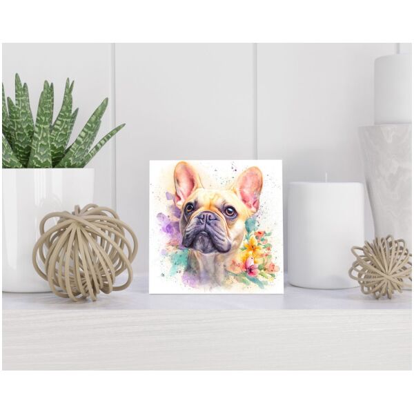 Tegel 15X15 Cm Met Franse Bulldog Cadeau Decoratie | Tegeltjes Met Tekst | Tegeltjes Met Spreuken | Collega | Oma | Opa | Pensioen | Mama | Papa | Vriend Tegel 15x15 cm Franse Bulldog