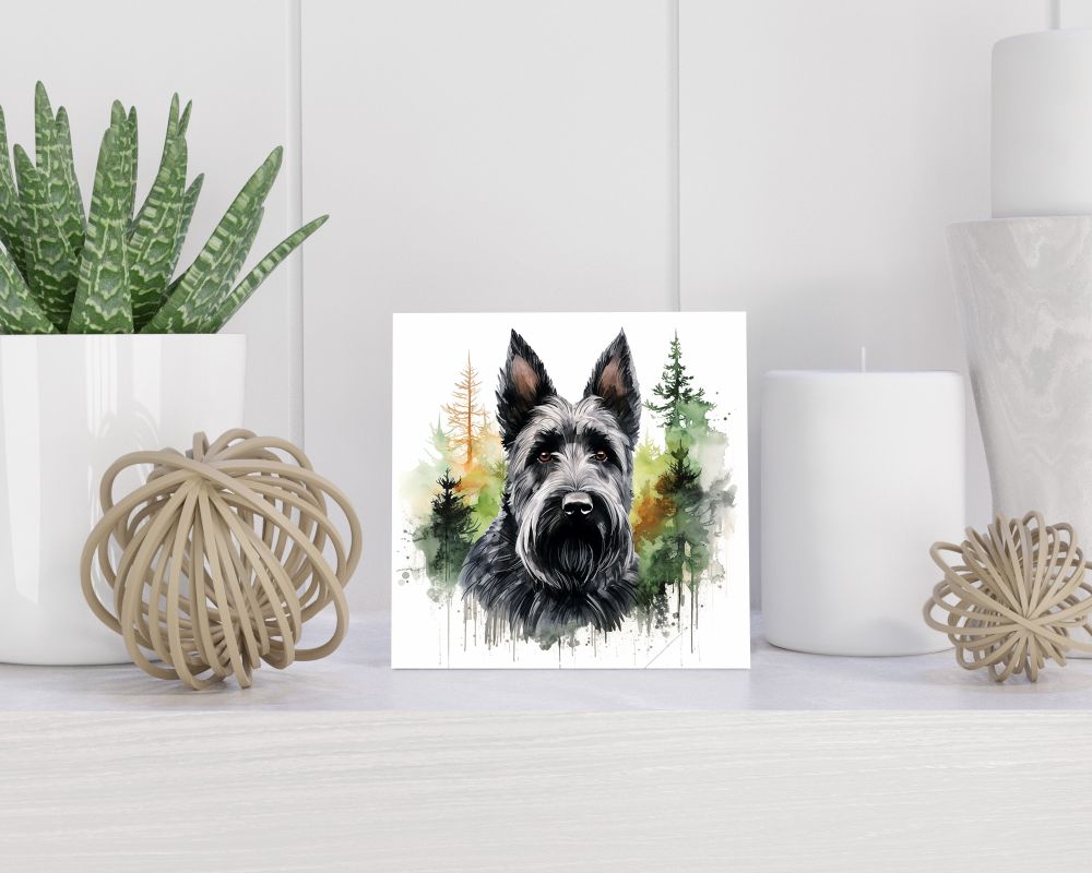 Tegel 15X15 Cm Met Schotse Terriër Cadeau Decoratie | Tegeltjes Met Tekst | Tegeltjes Met Spreuken | Collega | Oma | Opa | Pensioen | Mama | Papa | Vriend Tegel 15x15 cm Schotse Terriër