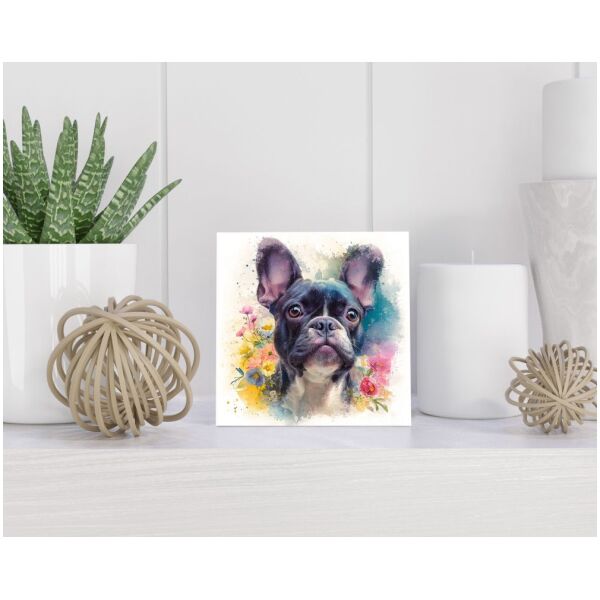 Tegel 15X15 Cm Met Franse Bulldog Cadeau Decoratie | Tegeltjes Met Tekst | Tegeltjes Met Spreuken | Collega | Oma | Opa | Pensioen | Mama | Papa | Vriend Tegel 15x15 cm Franse Bulldog