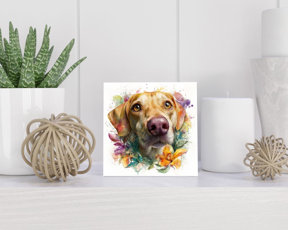 Tegel 15X15 Cm Met Podenco Canario Cadeau Decoratie | Tegeltjes Met Tekst | Tegeltjes Met Spreuken | Collega | Oma | Opa | Pensioen | Mama | Papa | Vriend Tegel 15x15 cm Podenco Canario