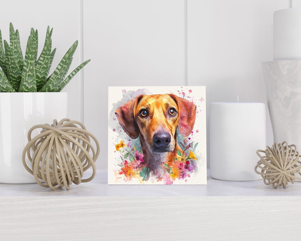 Tegel 15X15 Cm Met Podenco Canario Cadeau Decoratie | Tegeltjes Met Tekst | Tegeltjes Met Spreuken | Collega | Oma | Opa | Pensioen | Mama | Papa | Vriend Tegel 15x15 cm Podenco Canario